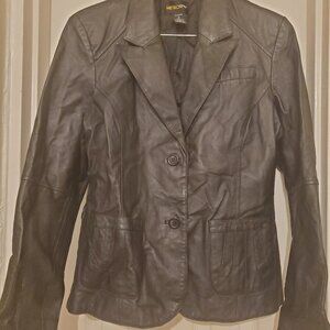 MetroStyle Leather Blazer Jacket